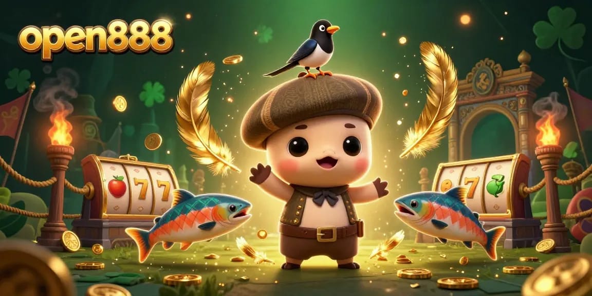 Engage in thrilling casino action with open888 illustrated in detailed 3D featuring unique gambling symbols.