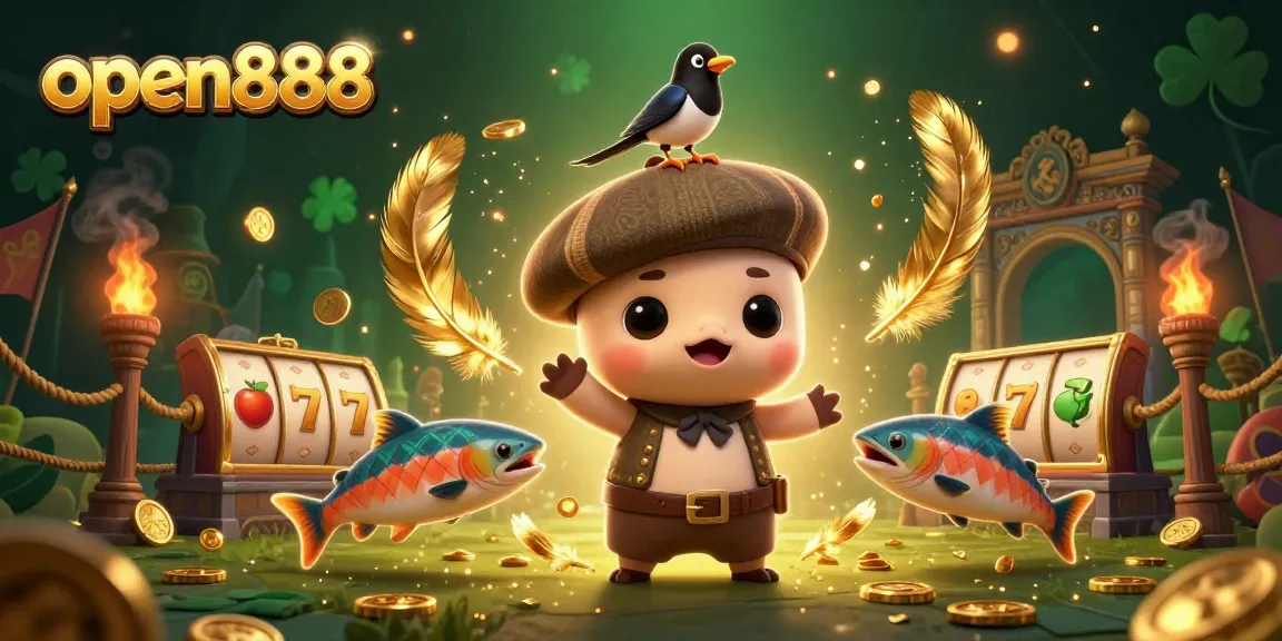 Engage in thrilling casino action with open888 illustrated in detailed 3D featuring unique gambling symbols.