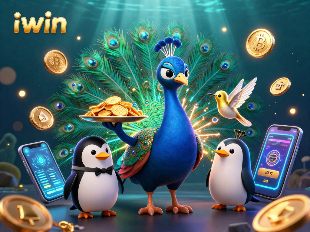 Engage in thrilling iwin gaming adventures with vibrant 3D characters and crypto elements.