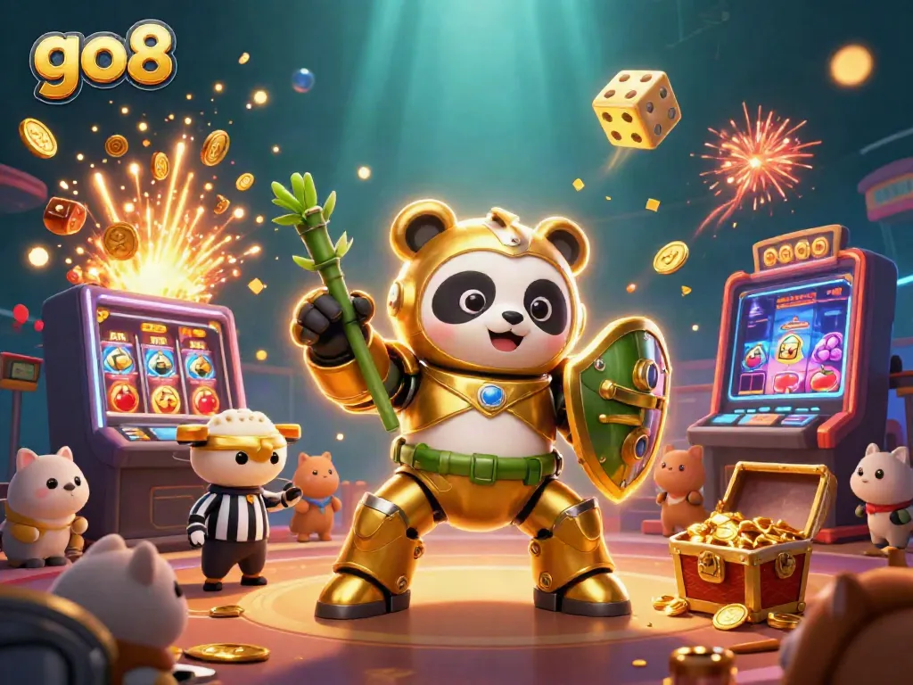 Experience action and excitement with go8 in a dynamic casino battle featuring unique characters and vibrant game elements.