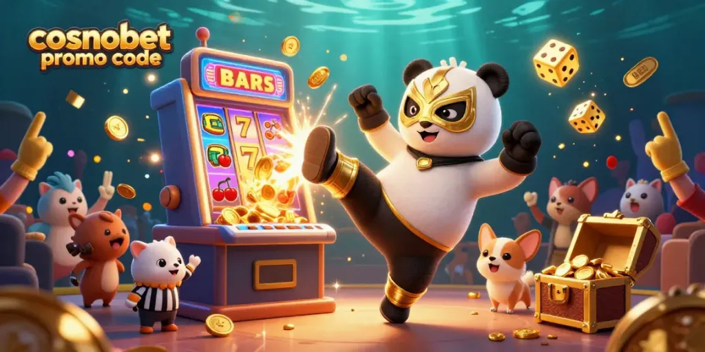 Experience exciting gameplay with the cosmobet promo code in a lively 3D casino scene
