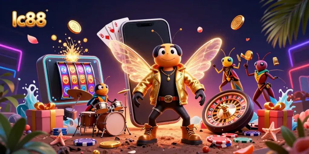 Experience the excitement of lc88 slots with a vibrant rock star scene full of dynamic game elements.