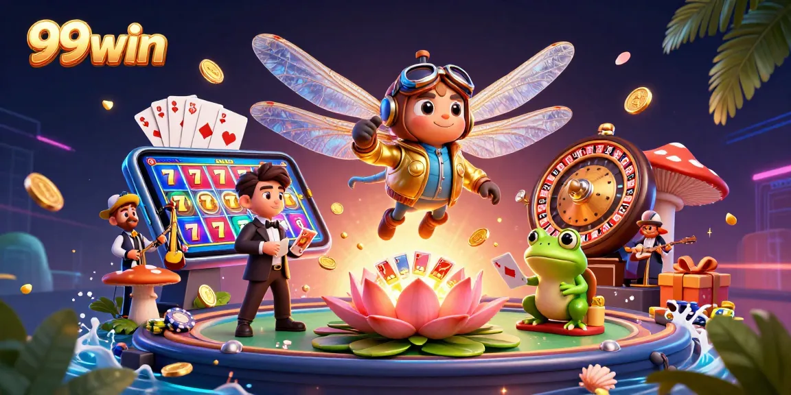 Experience thrilling gameplay with 99win's vibrant online casino illustration.