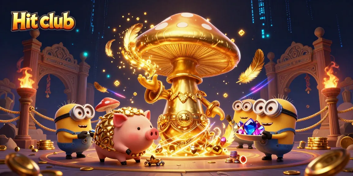 Join the Hit club and discover golden treasures with a wizard and truffle pig in a magical casino scene.