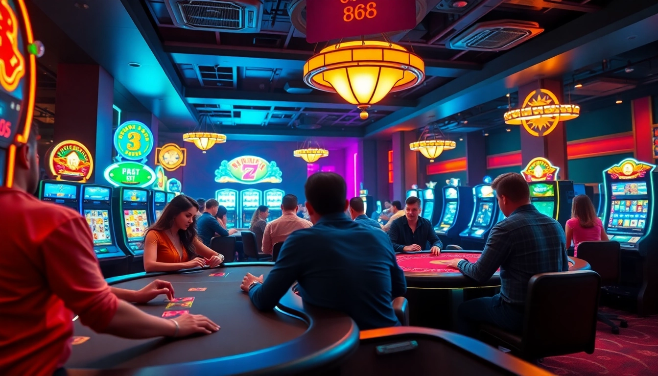 Experience the thrill of gaming at good88.hu.net with vibrant casino tables and engaging players.