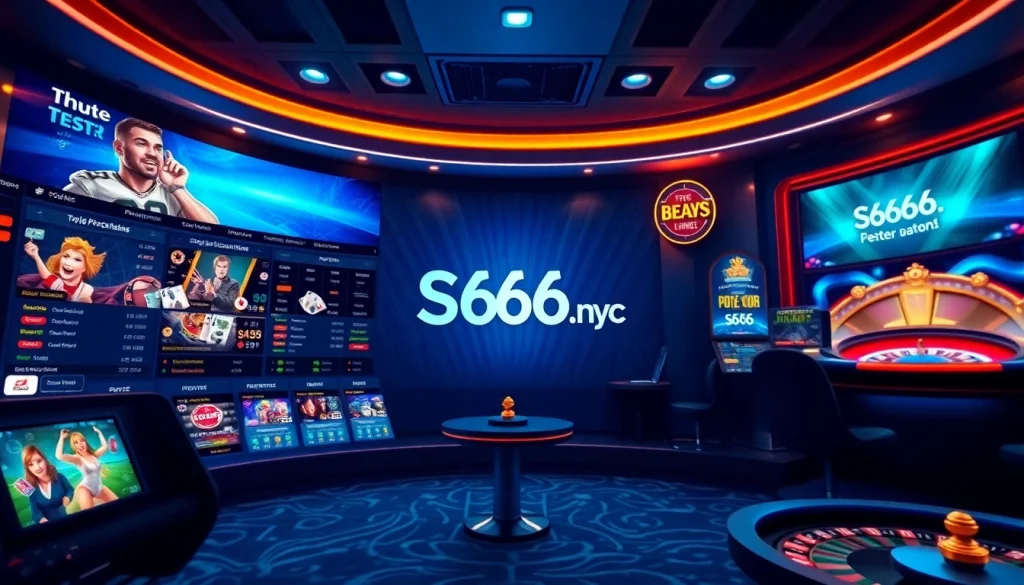S666.nyc online betting platform interface showcasing vibrant sports and casino options.