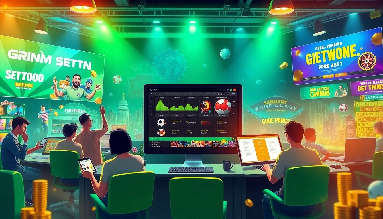 Online betting experience at stimmgewitter.org showcasing vibrant gaming, promotions, and players' excitement.