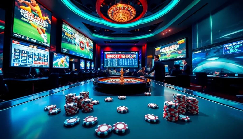 SBOBET.dance online gaming scene with engaging table games and vibrant sports displays.