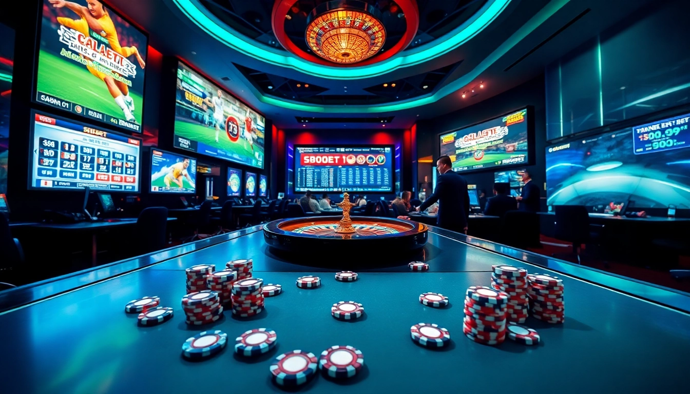 SBOBET.dance online gaming scene with engaging table games and vibrant sports displays.