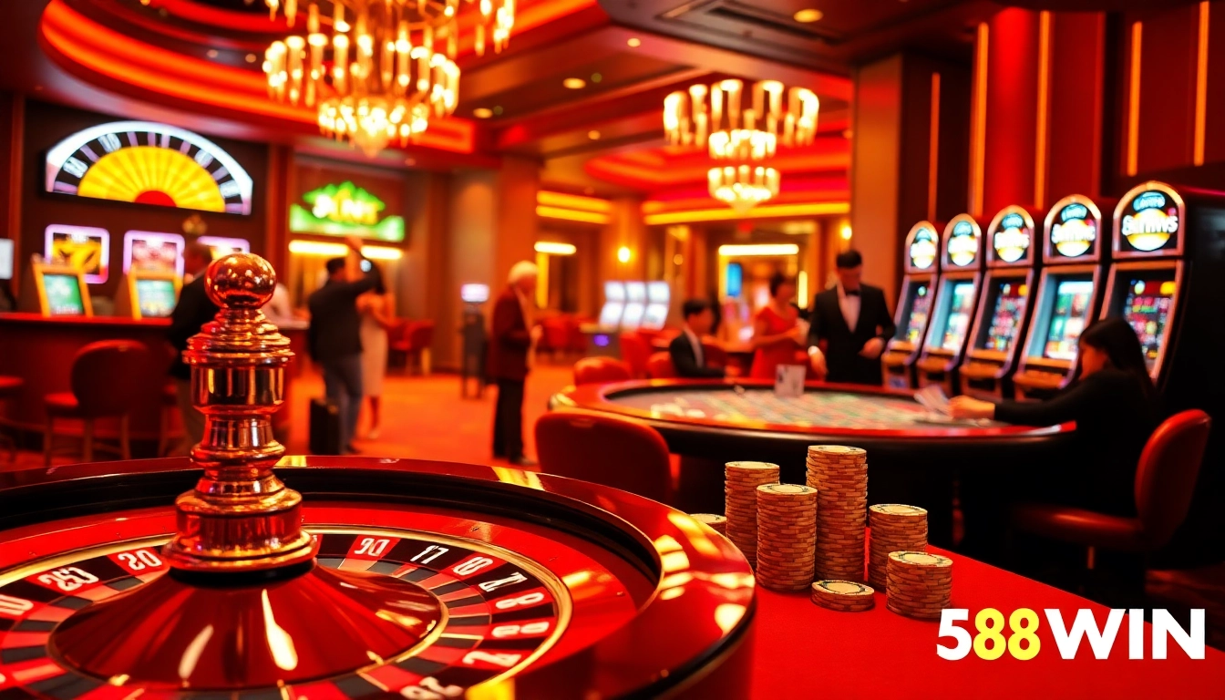 Experience thrilling gaming at 58WIN with vibrant casino tables and exciting slot machines.