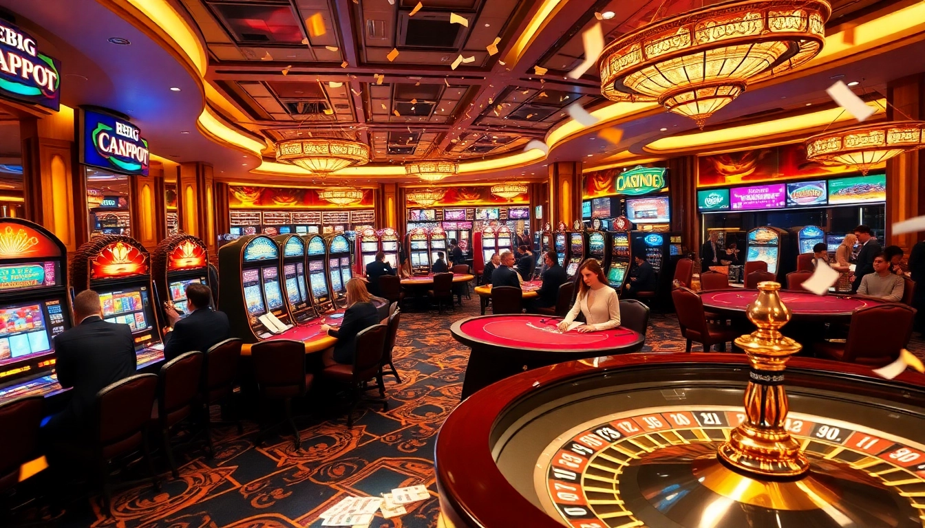 Experience the thrill of winning at https://bem88.com with vibrant casino tables and excited players.