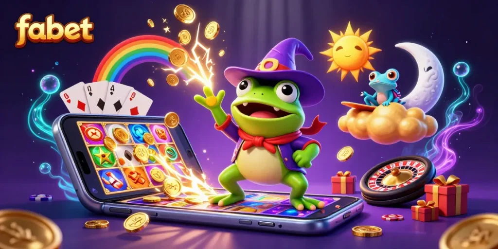 Experience fabet's vibrant gaming world filled with golden coins, colorful games, and whimsical characters.