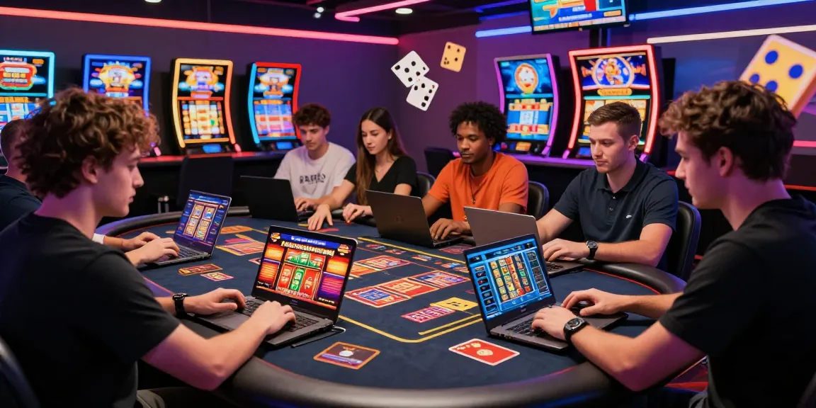 Engaging scene at credit card casinos showcasing players excitedly gaming at https://fimltd.co.uk, surrounded by vibrant graphics and modern settings.