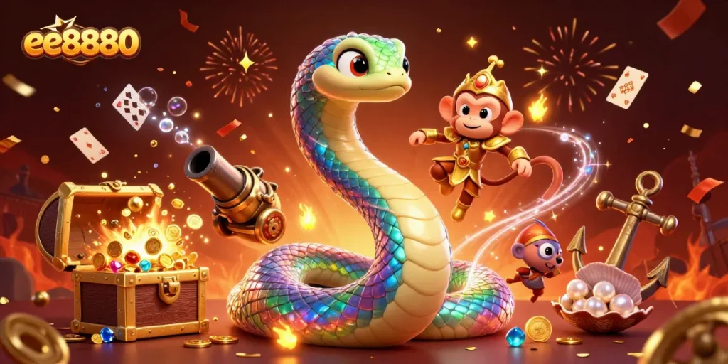 Engage in thrilling gaming experiences at ee8880 with vibrant slots and casino visuals.