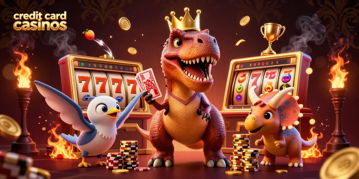 Experience the excitement of credit card casinos with this vibrant 3D casino scene.
