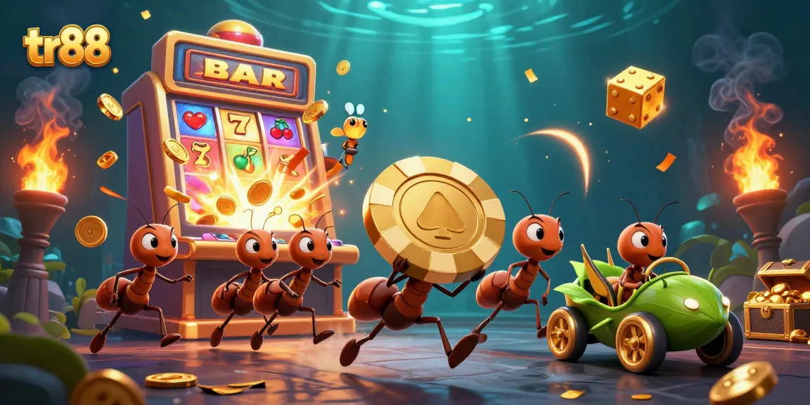 Experience exciting gaming at tr88 with playful ants on a heist, exploring vibrant casino treasures.
