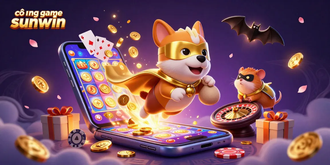 Experience the excitement of cổng game sunwin with vibrant 3D characters and casino elements.
