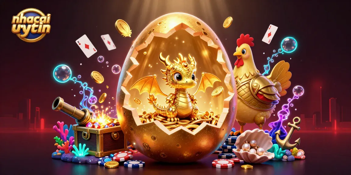 Engage with the nhacaiuytin dragon gaming scene featuring a gold dragon and poker chips.