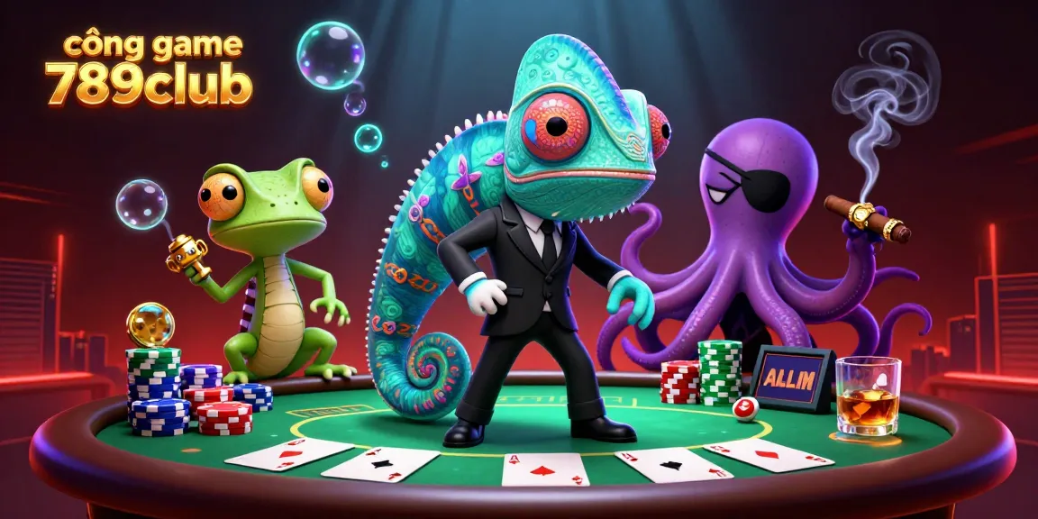 Cùng khám phá cổng game 789club với một chameleon điệp viên, một gecko thiết bị vàng, và một bạch tuộc phản diện.